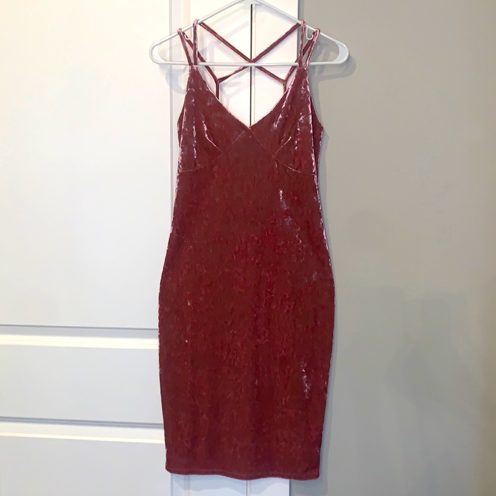 Velvet mauve midi dress 💕